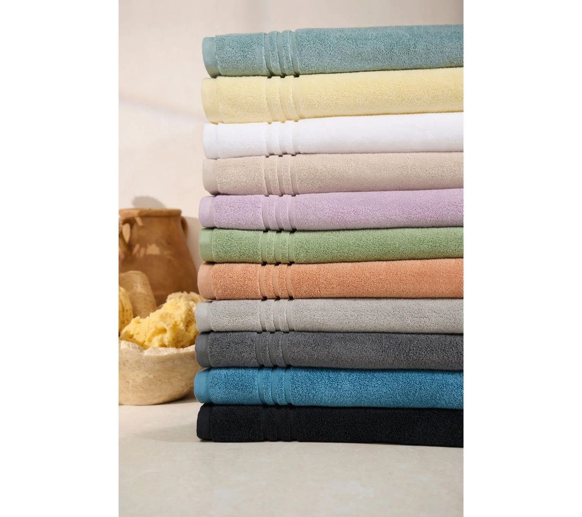 12-Piece Dual-Weave Cotton Towel System – Ultra-Absorbent Quick-Dry Spa Collection