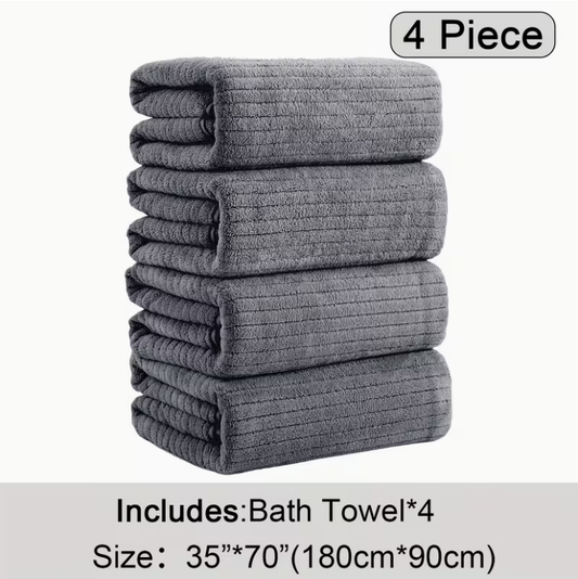 12-Pack HydroLock Ultra-Absorbent Oversized Bath Towels – 3-Color Quick-Dry Microfiber Bath Sheets, 35" × 70"