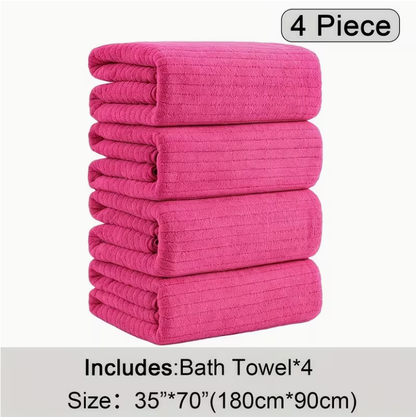 12-Pack HydroLock Ultra-Absorbent Oversized Bath Towels – 3-Color Quick-Dry Microfiber Bath Sheets, 35" × 70"