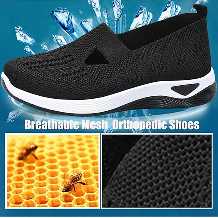 12-Pair Women’s Comfort Walking Shoes Collection – 12 Colors, Hands-Free Slip-On Knit Shoes with Arch Support