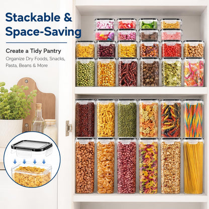 PantryVault™ 68-Container Mega Airtight Food Storage System – 6 Sizes, 68 Locking Lids & Complete Labeling Kit