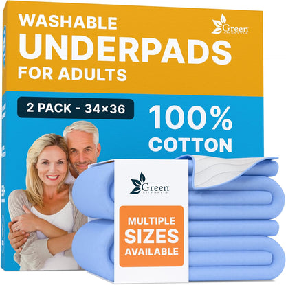 40-Pack Washable Reusable Underpads - 34 x 36 in