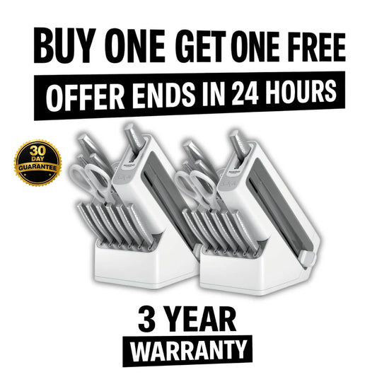NeverDull EdgeKeeper 12-Piece Stainless Knife System with Built-In Sharpener — Buy 1 Get 1 Free